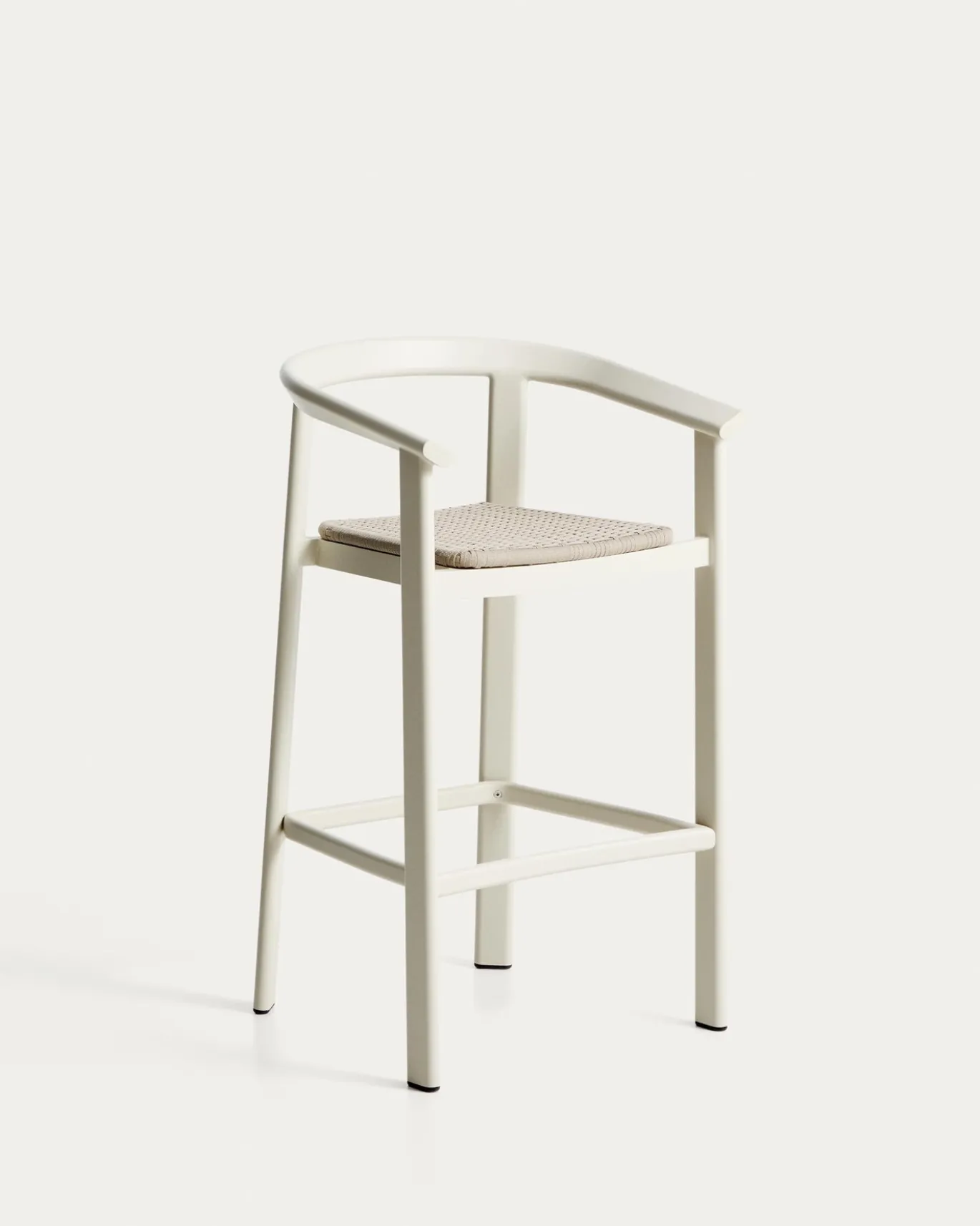 Kave Home Barkruk Erice Aluminium/Touw Beige