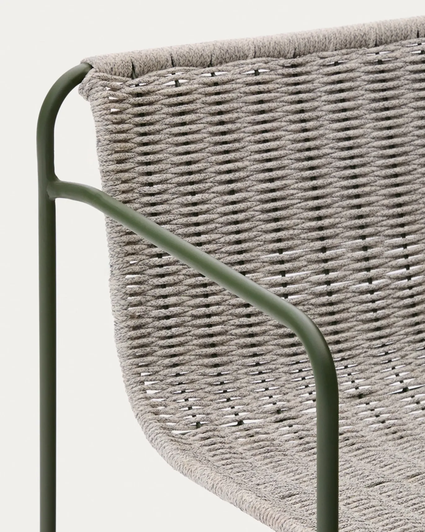 Kave Home Barkruk Maurina Groen Ecru en Grijs Touw 74,5cm