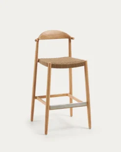 Kave Home Barkruk Nina Massief Acaciahout Naturel 76cm