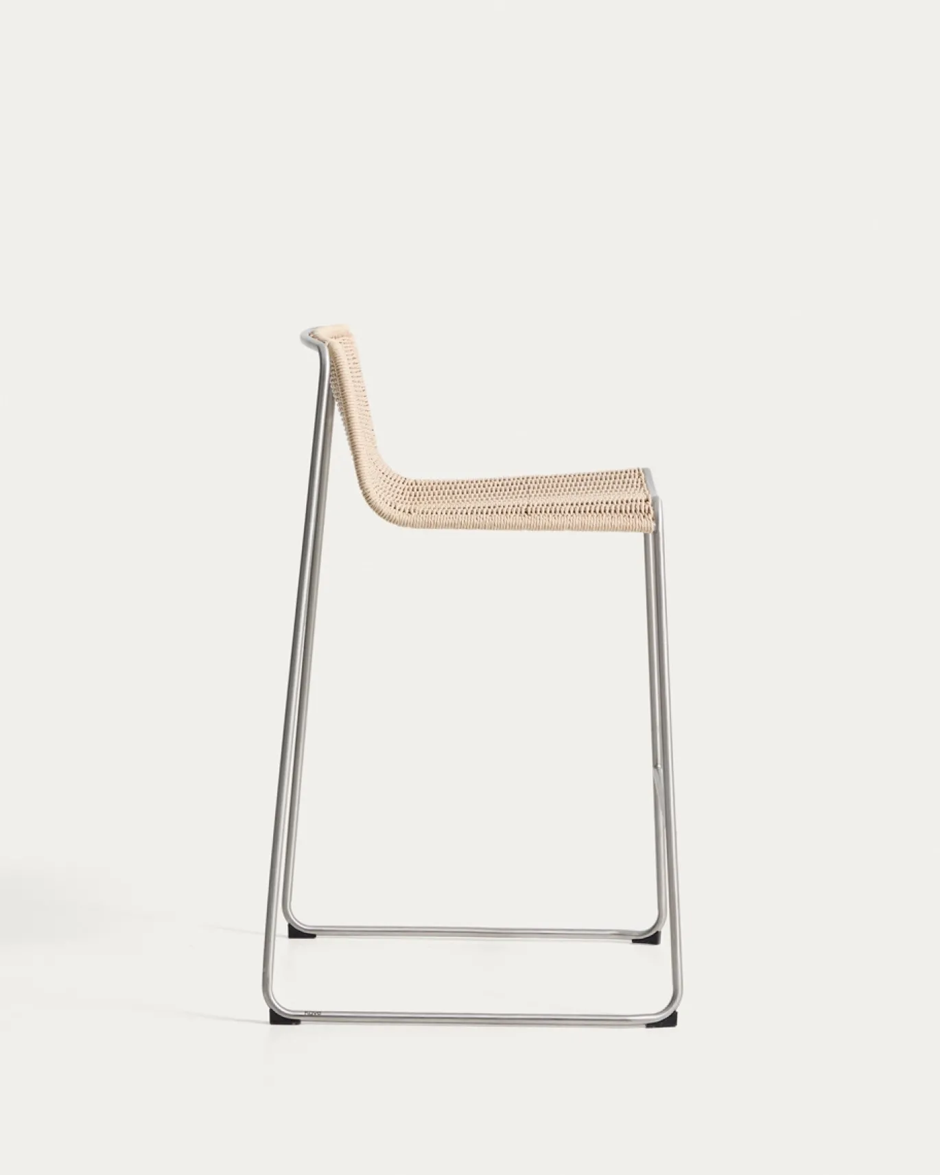 Kave Home Barkruk Tavari Touw RVS Beige