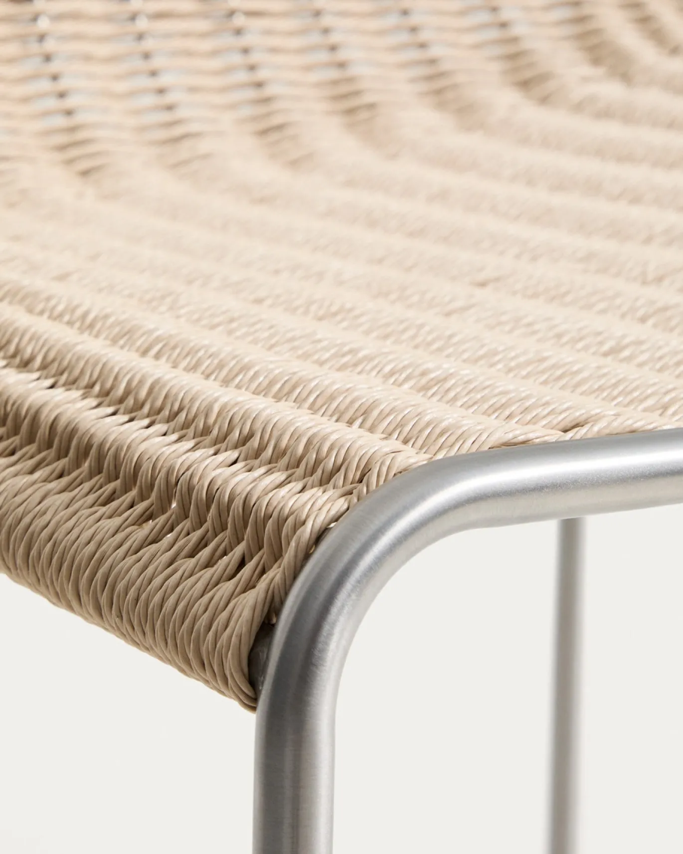 Kave Home Barkruk Tavari Touw RVS Beige
