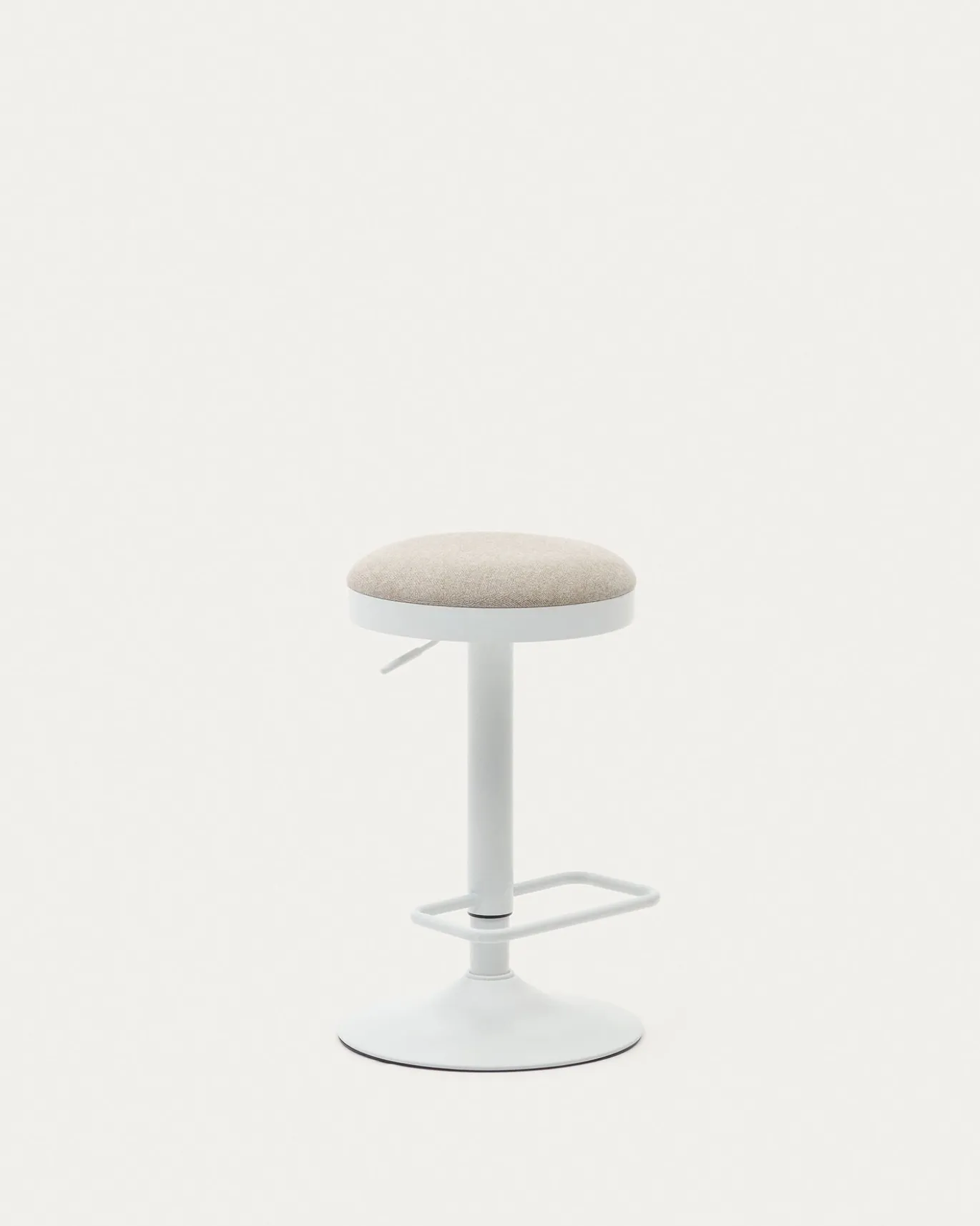 Kave Home Barkruk Zaib Chenille Beige Verstelbaar
