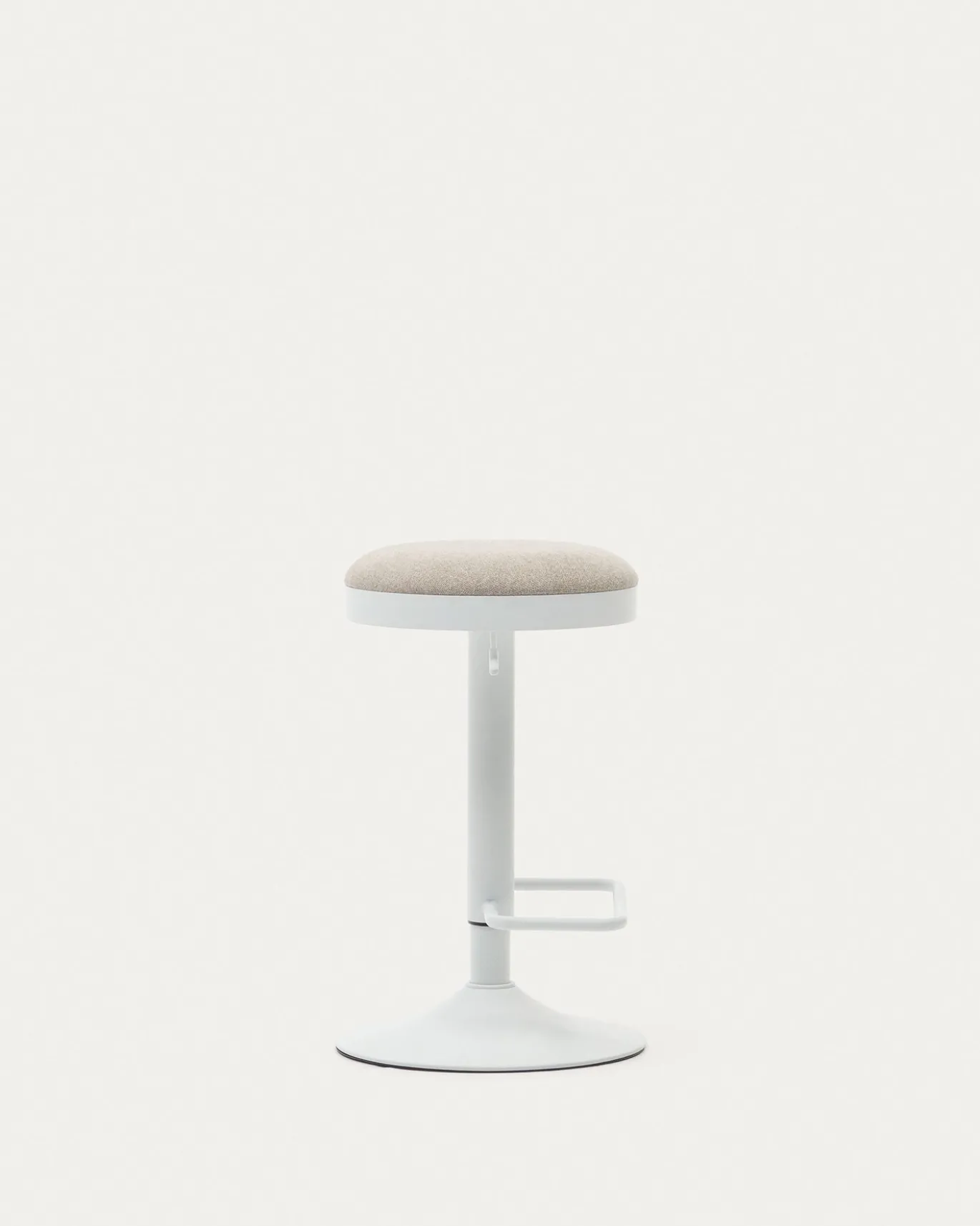 Kave Home Barkruk Zaib Chenille Beige Verstelbaar