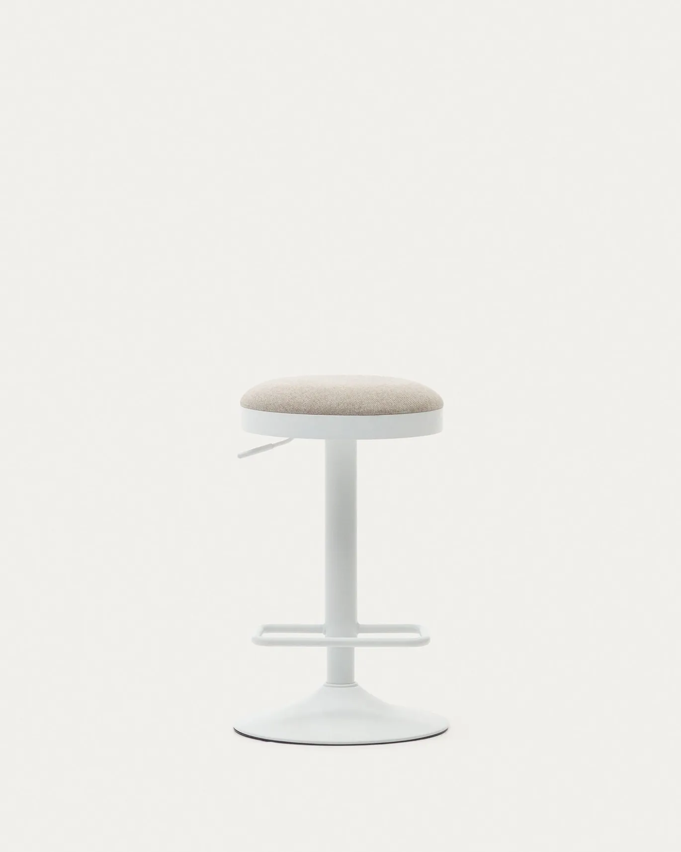 Kave Home Barkruk Zaib Chenille Beige Verstelbaar