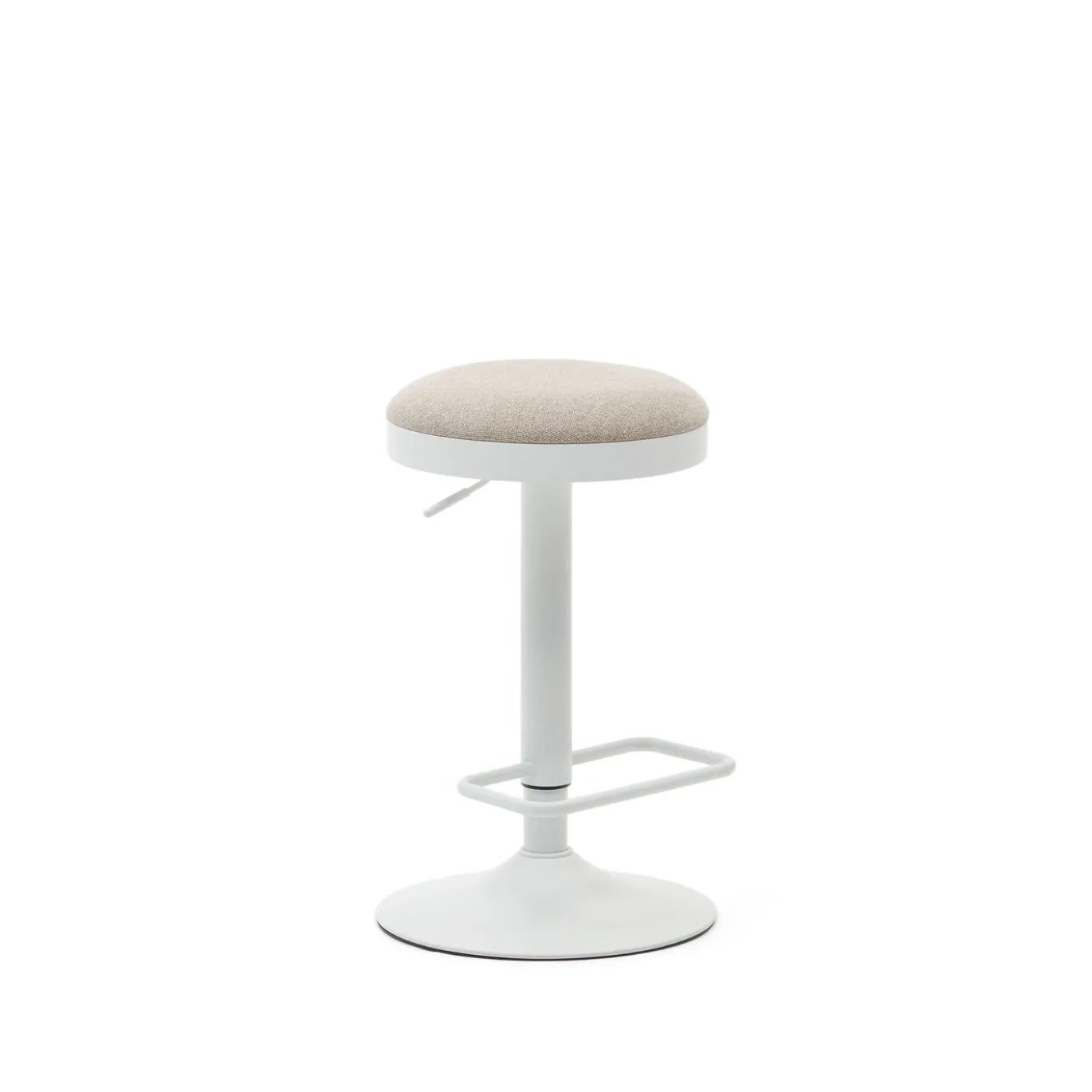 Kave Home Barkruk Zaib Chenille Beige Verstelbaar