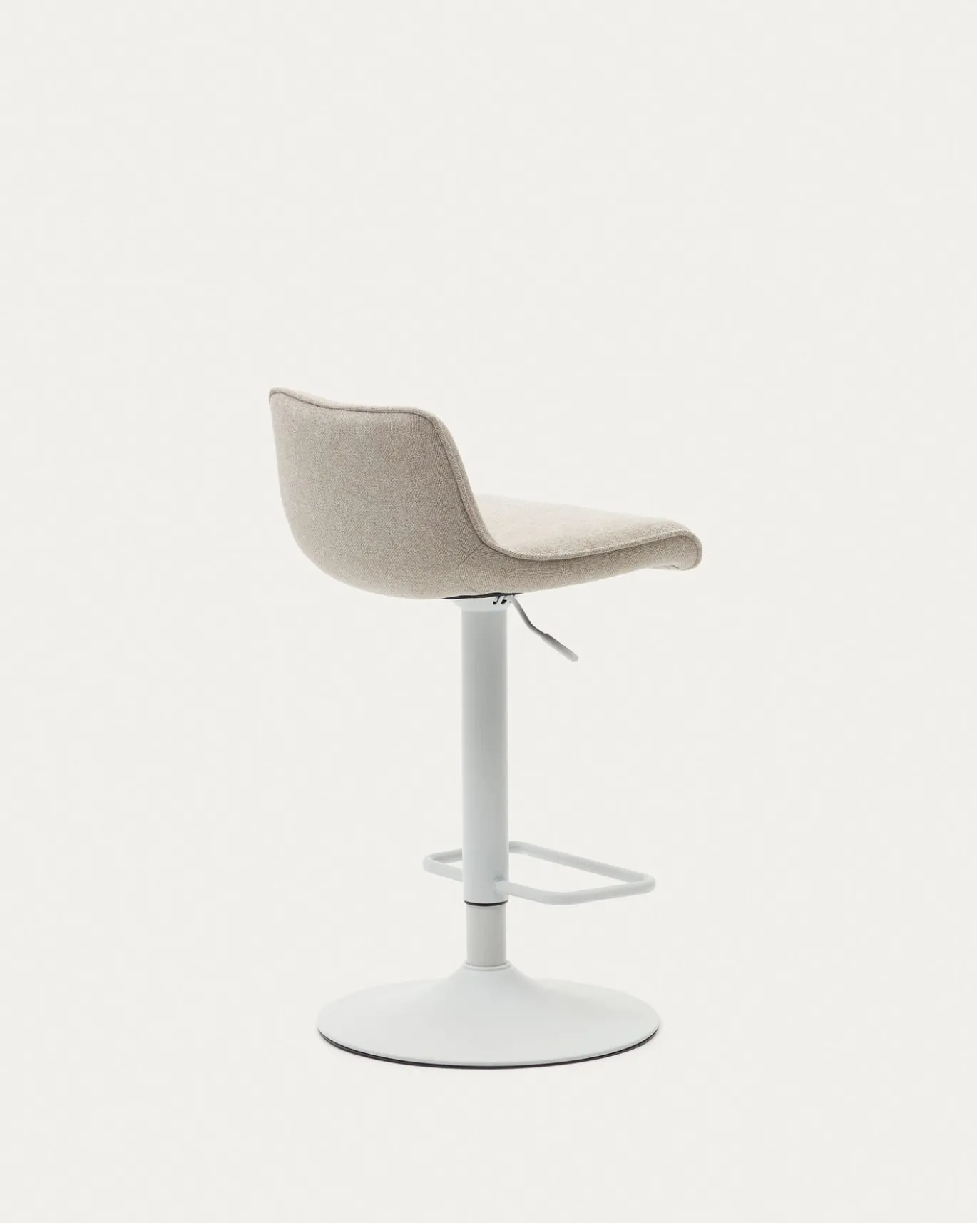Kave Home Barkruk Zenda Beige Chenille Verstelbaar