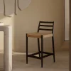 Kave Home Barstoel Analy Eikenhout Naturel/zwart 65cm