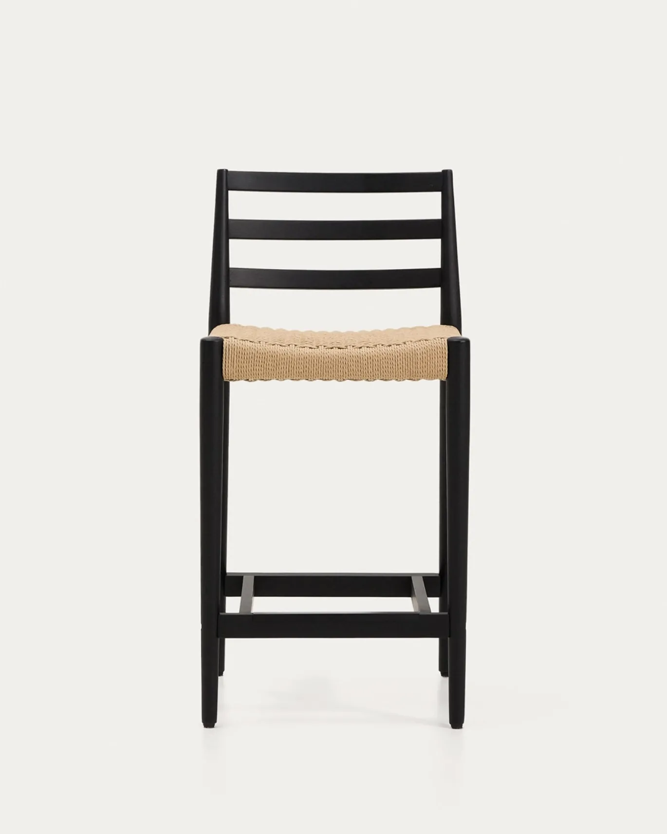 Kave Home Barstoel Analy Eikenhout Naturel/zwart 65cm