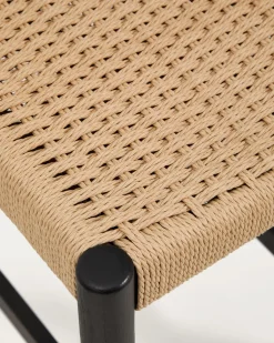 Kave Home Barstoel Analy Eikenhout Naturel/zwart 65cm
