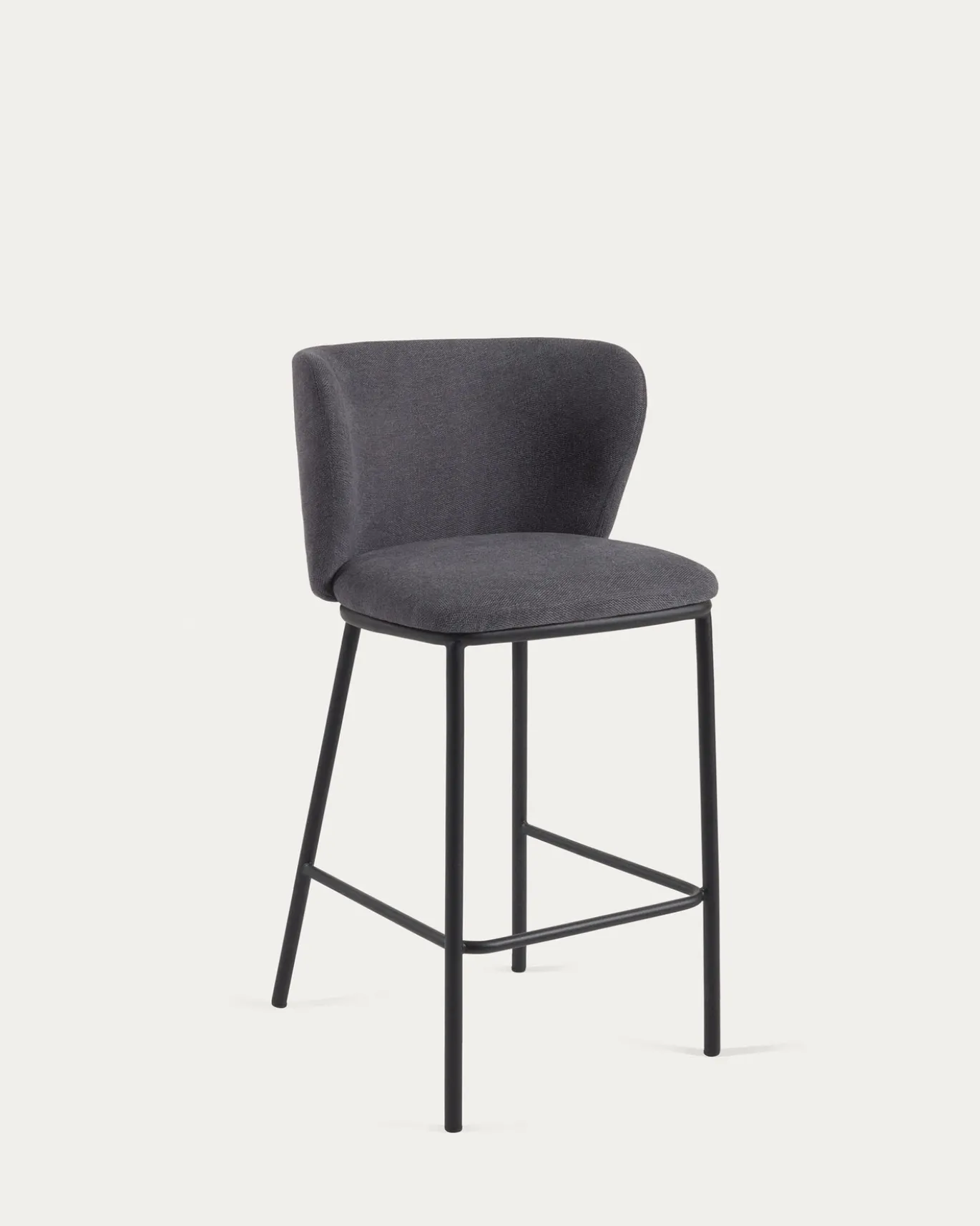 Kave Home Barstoel Ciselia Donkergrijs Chenille