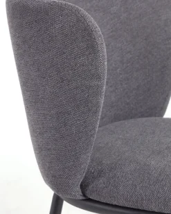 Kave Home Barstoel Ciselia Donkergrijs Chenille