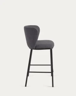 Kave Home Barstoel Ciselia Donkergrijs Chenille