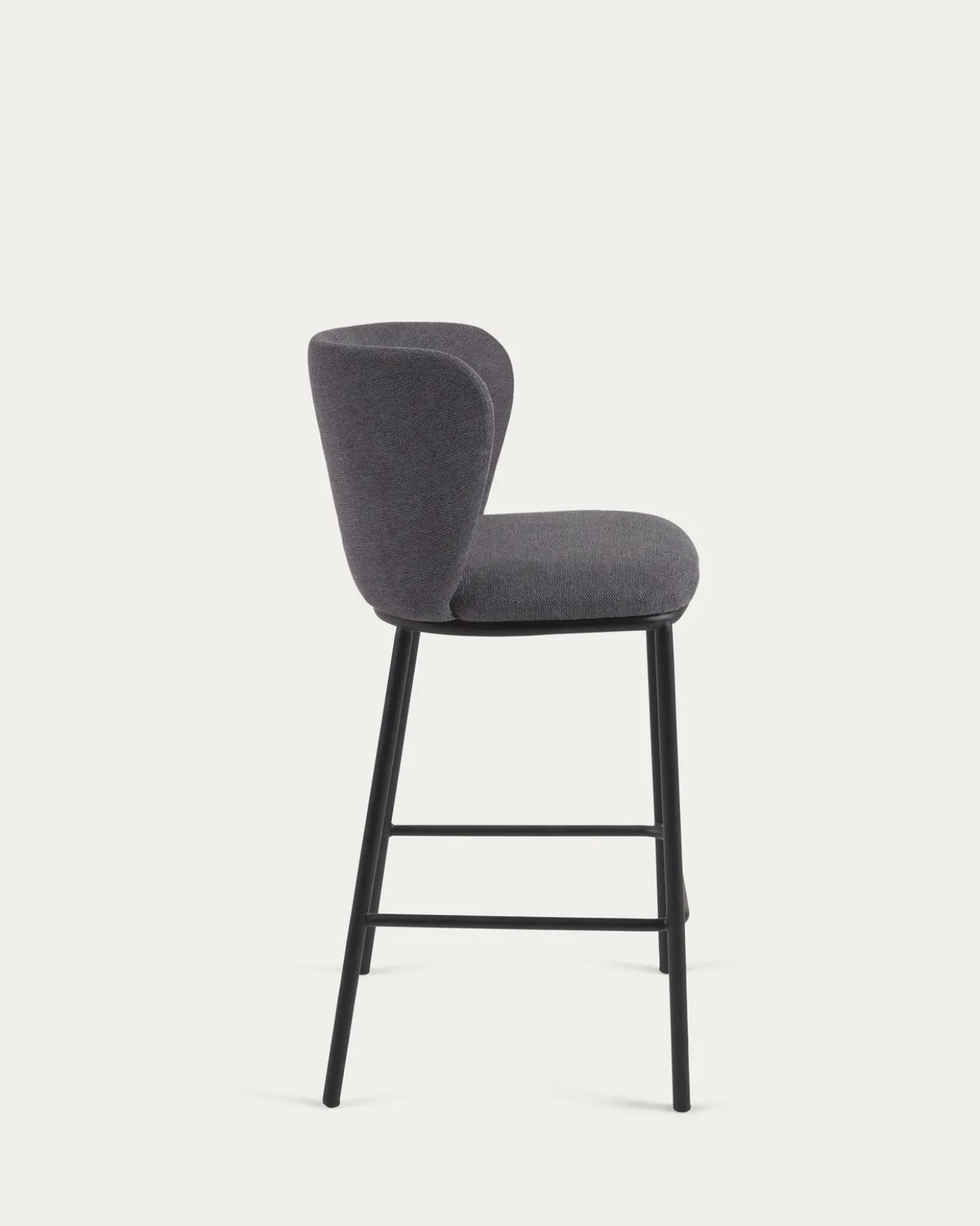 Kave Home Barstoel Ciselia Donkergrijs Chenille