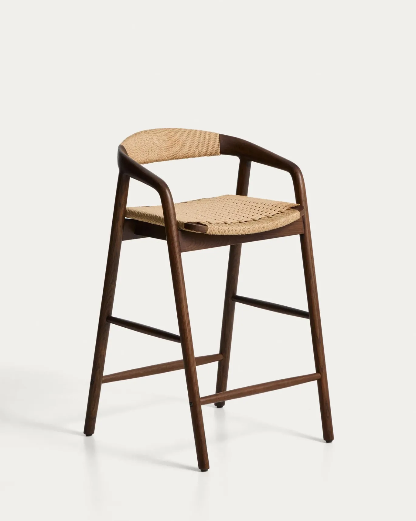 Kave Home Barstoel Derile Eiken Walnoot/Beige