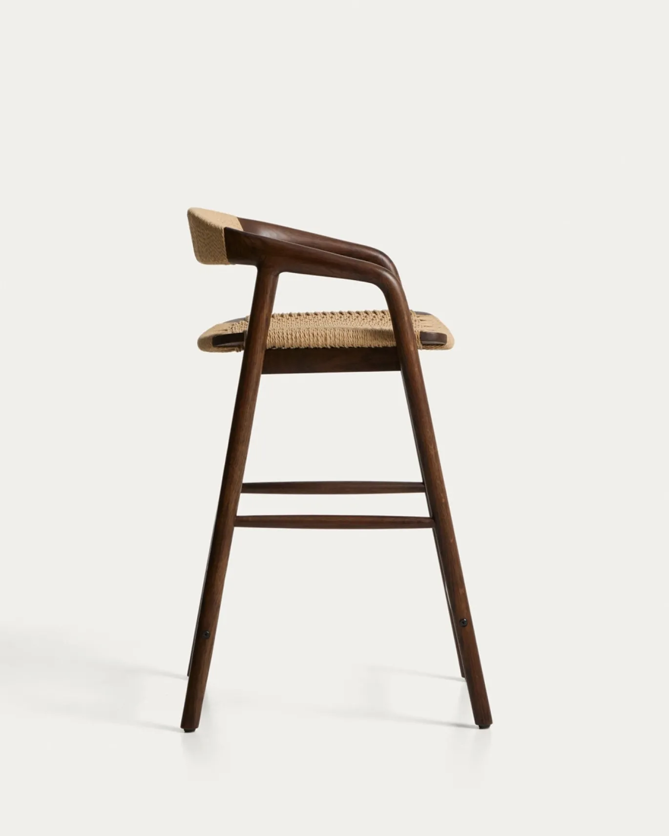 Kave Home Barstoel Derile Eiken Walnoot/Beige