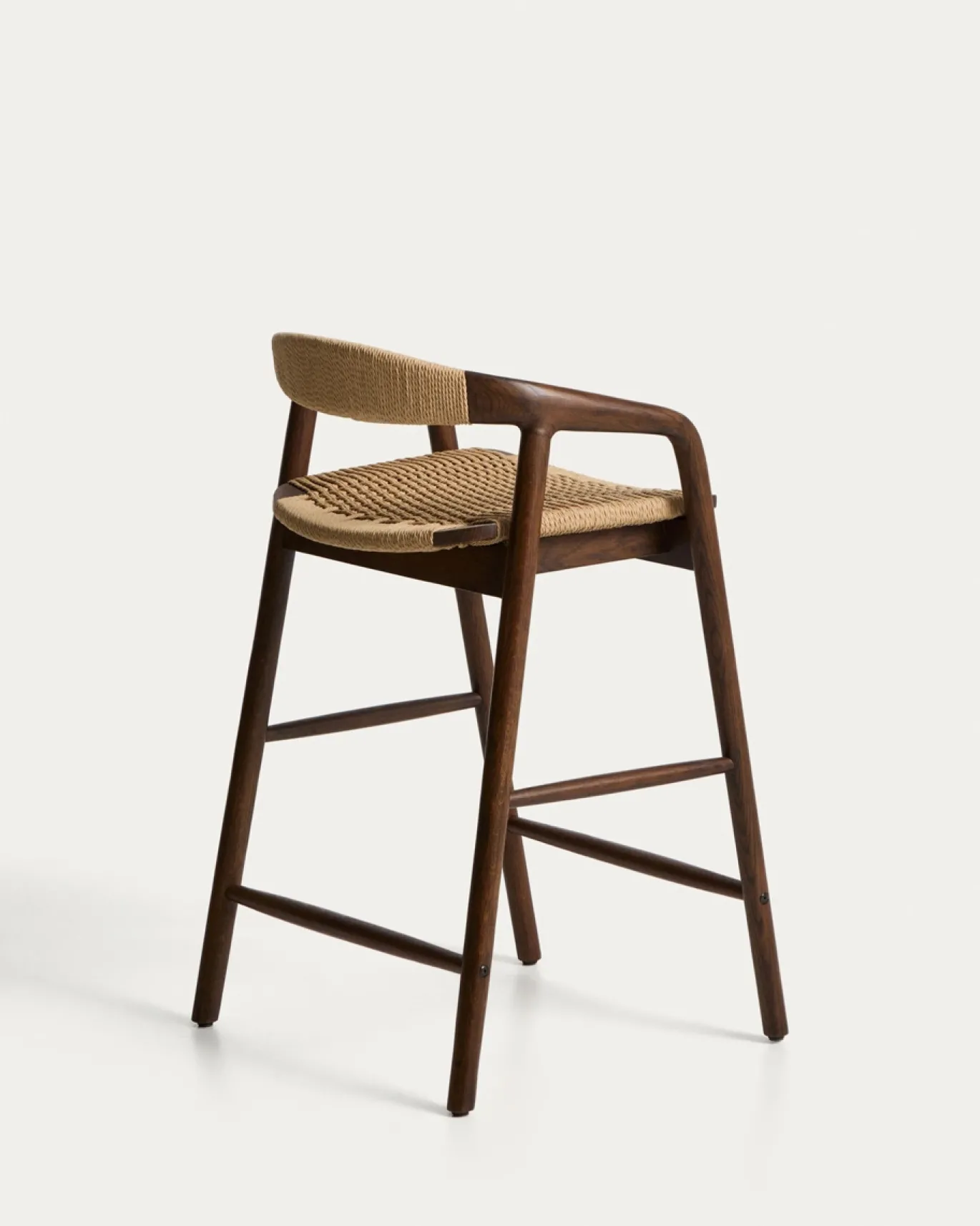 Kave Home Barstoel Derile Eiken Walnoot/Beige