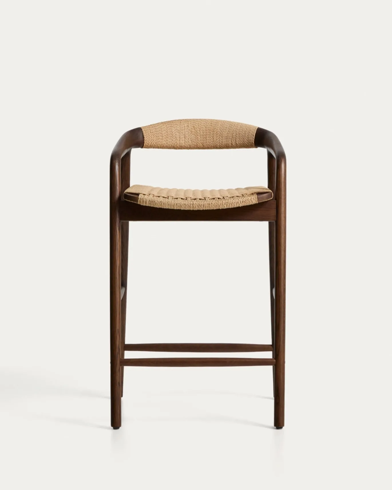 Kave Home Barstoel Derile Eiken Walnoot/Beige