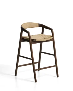 Kave Home Barstoel Derile Eiken Walnoot/Beige