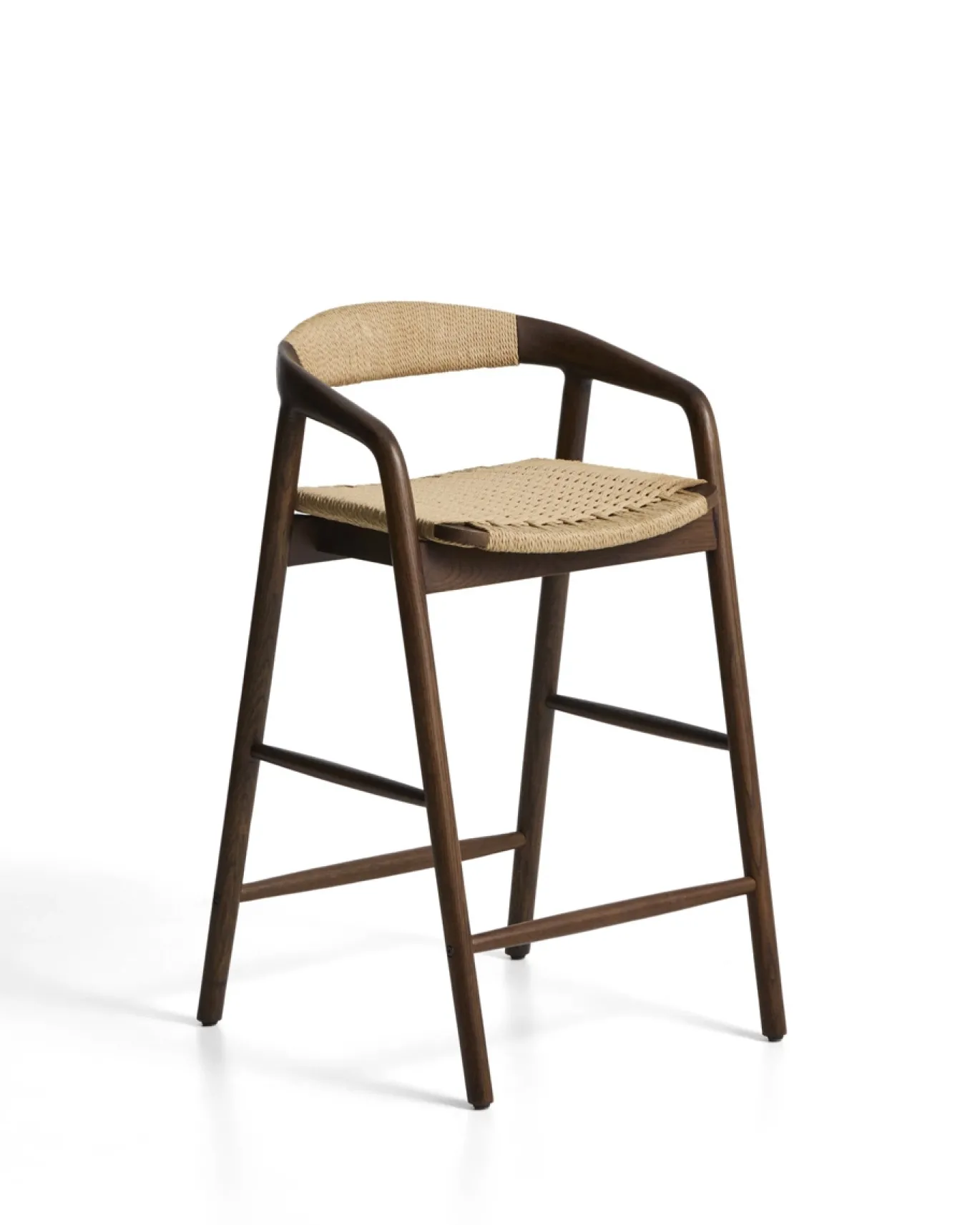 Kave Home Barstoel Derile Eiken Walnoot/Beige