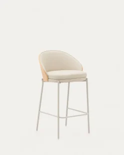 Kave Home Barstoel Eamy Beige Kunstleer Essenfineer Naturel