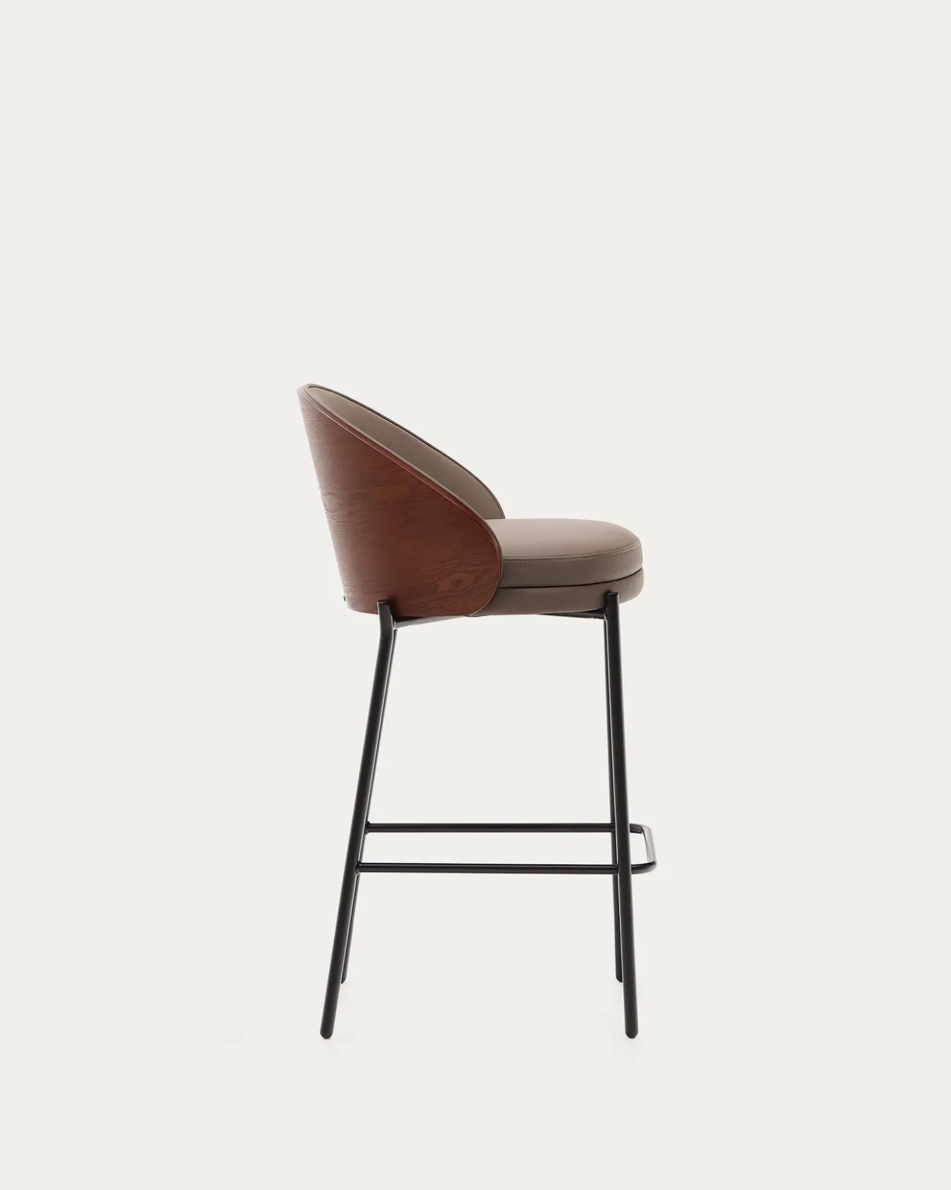 Kave Home Barstoel Eamy Bruin Kunstleer Essenfineer Walnoot