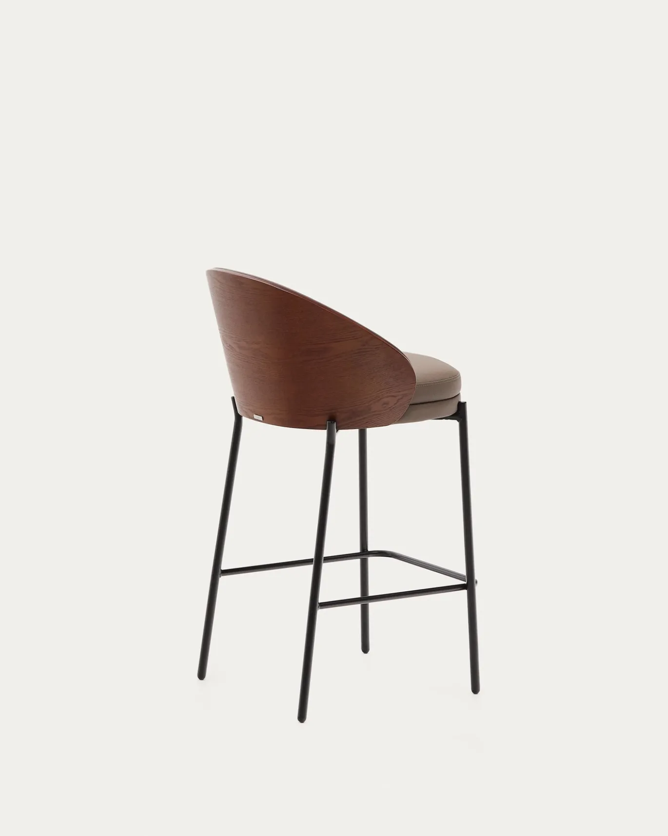 Kave Home Barstoel Eamy Bruin Kunstleer Essenfineer Walnoot