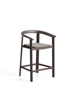 Kave Home Barstoel Erice Aluminium/Touw Donkerbruin