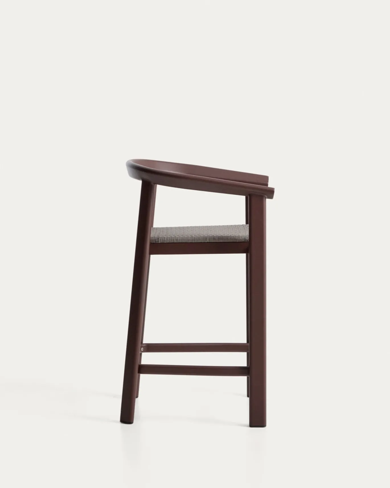 Kave Home Barstoel Erice Aluminium/Touw Donkerbruin