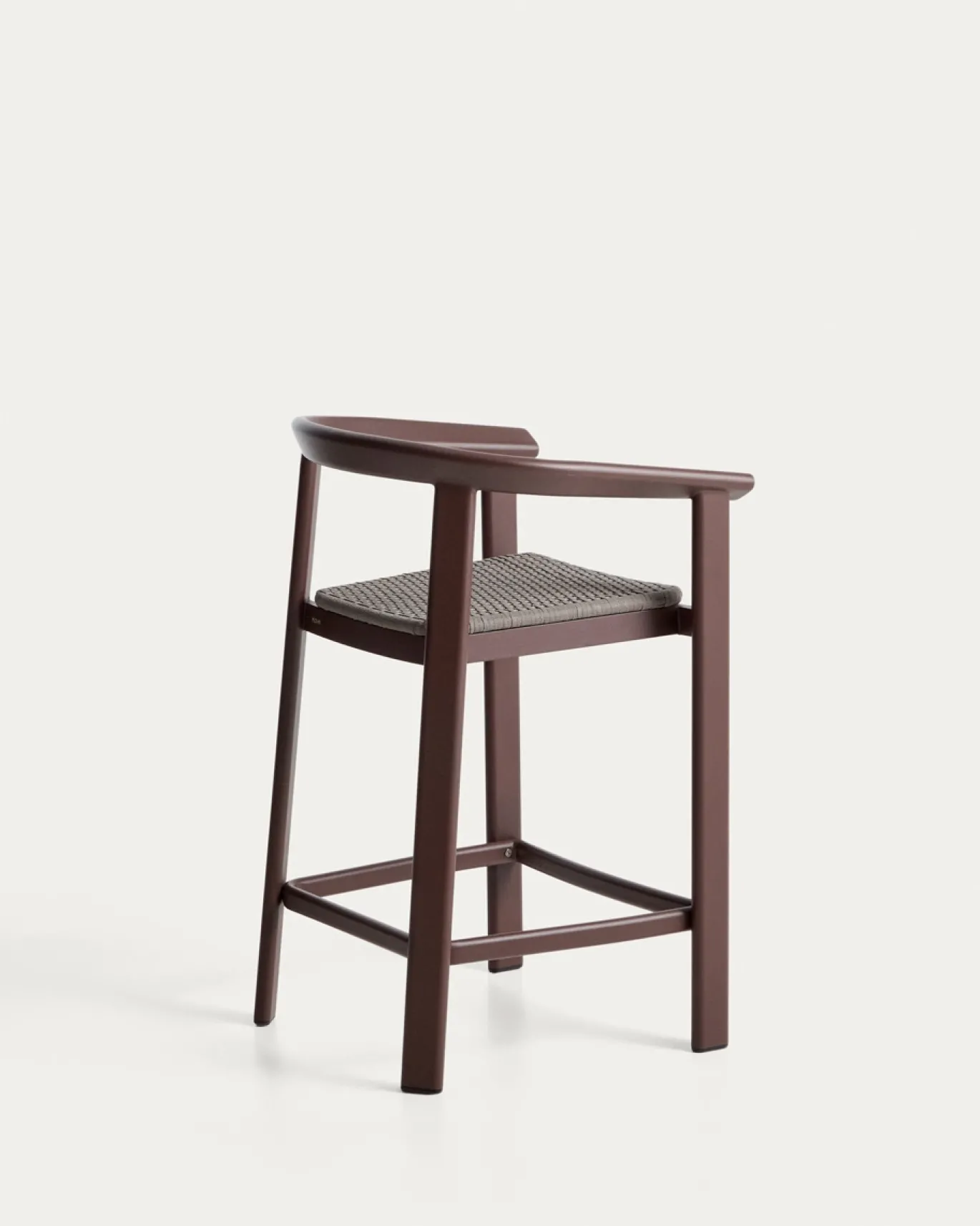Kave Home Barstoel Erice Aluminium/Touw Donkerbruin
