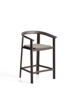 Kave Home Barstoel Erice Aluminium/Touw Donkerbruin