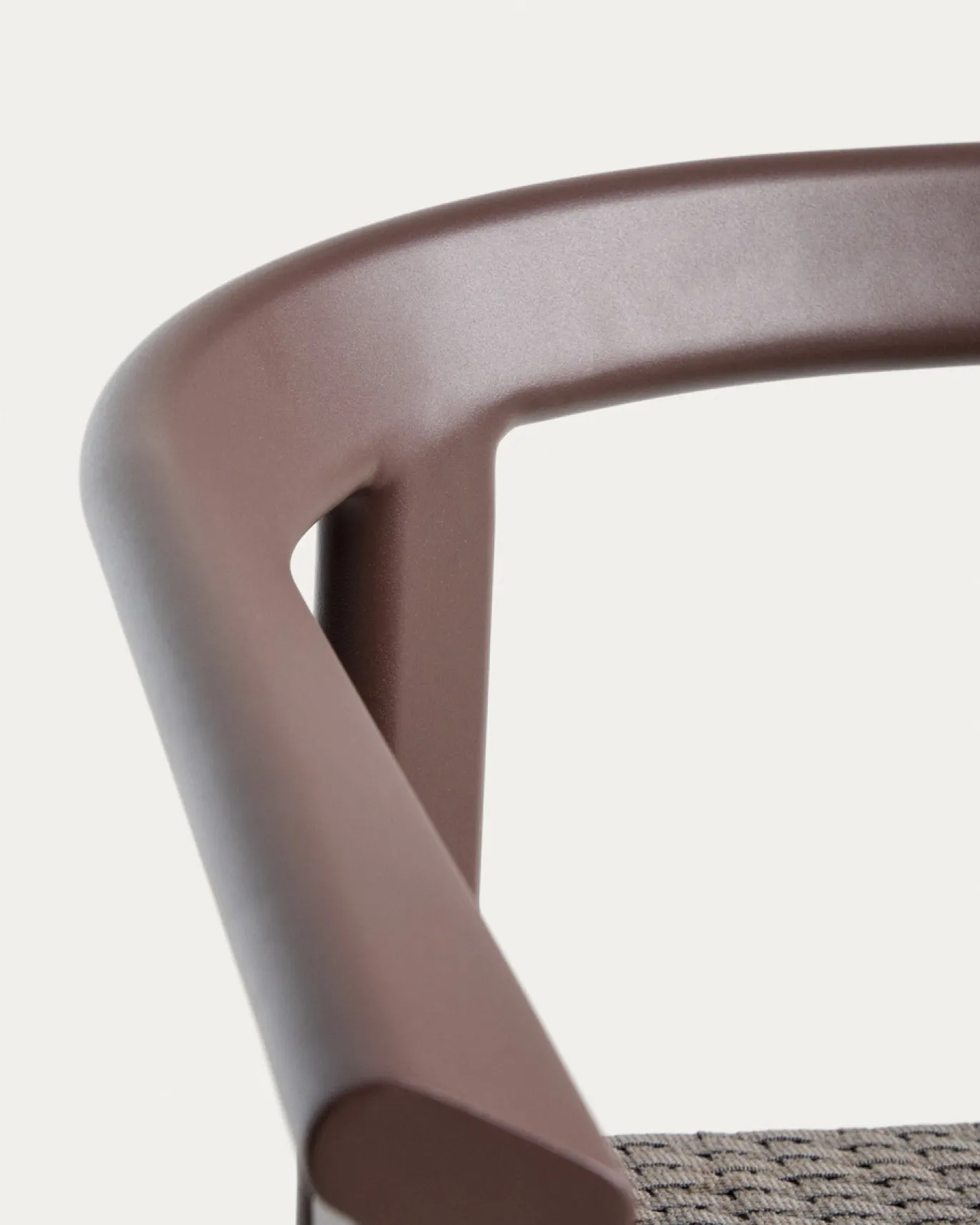 Kave Home Barstoel Erice Aluminium/Touw Donkerbruin