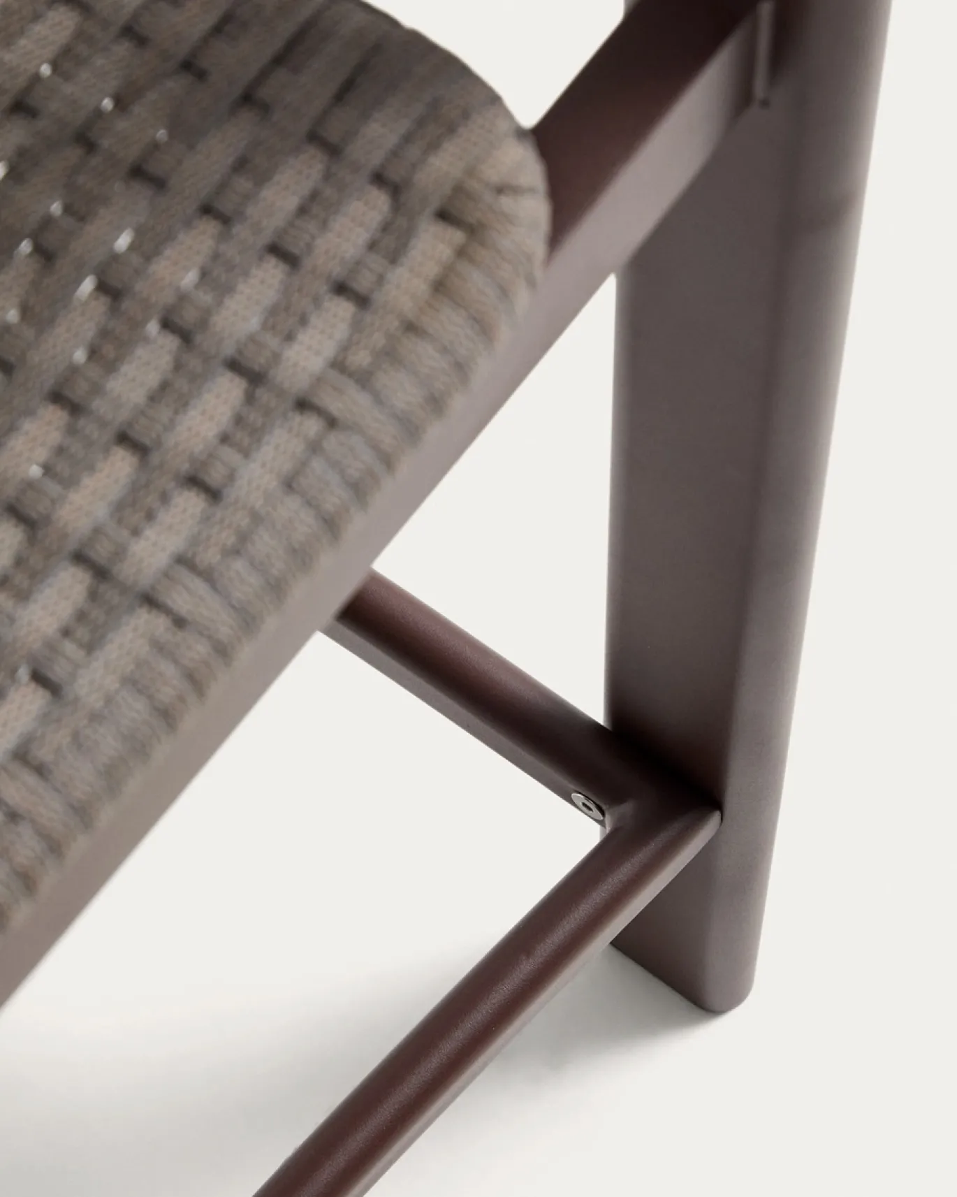 Kave Home Barstoel Erice Aluminium/Touw Donkerbruin