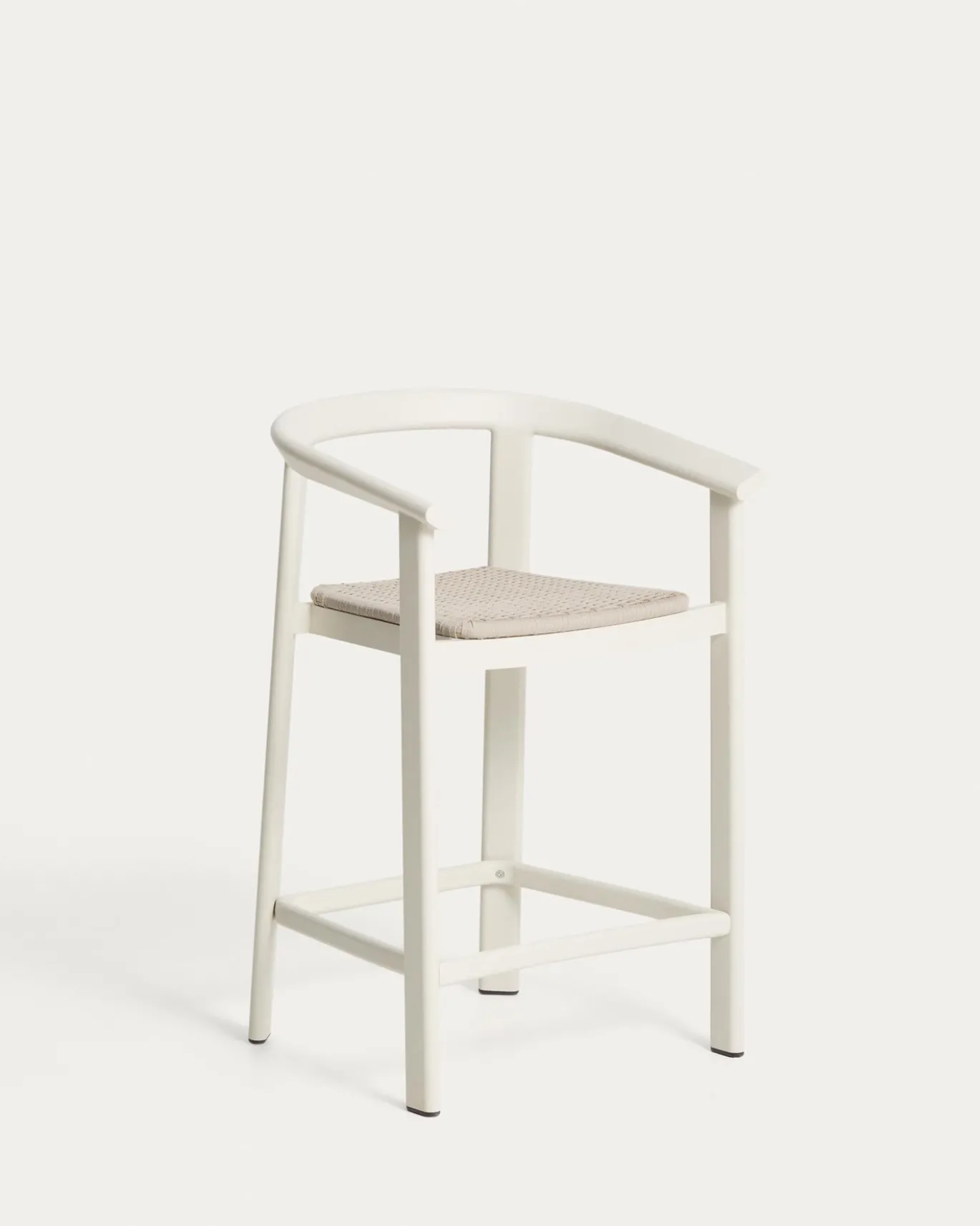 Kave Home Barstoel Erice Aluminium/Touw Beige