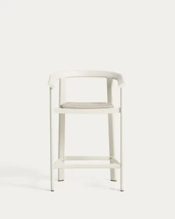 Kave Home Barstoel Erice Aluminium/Touw Beige