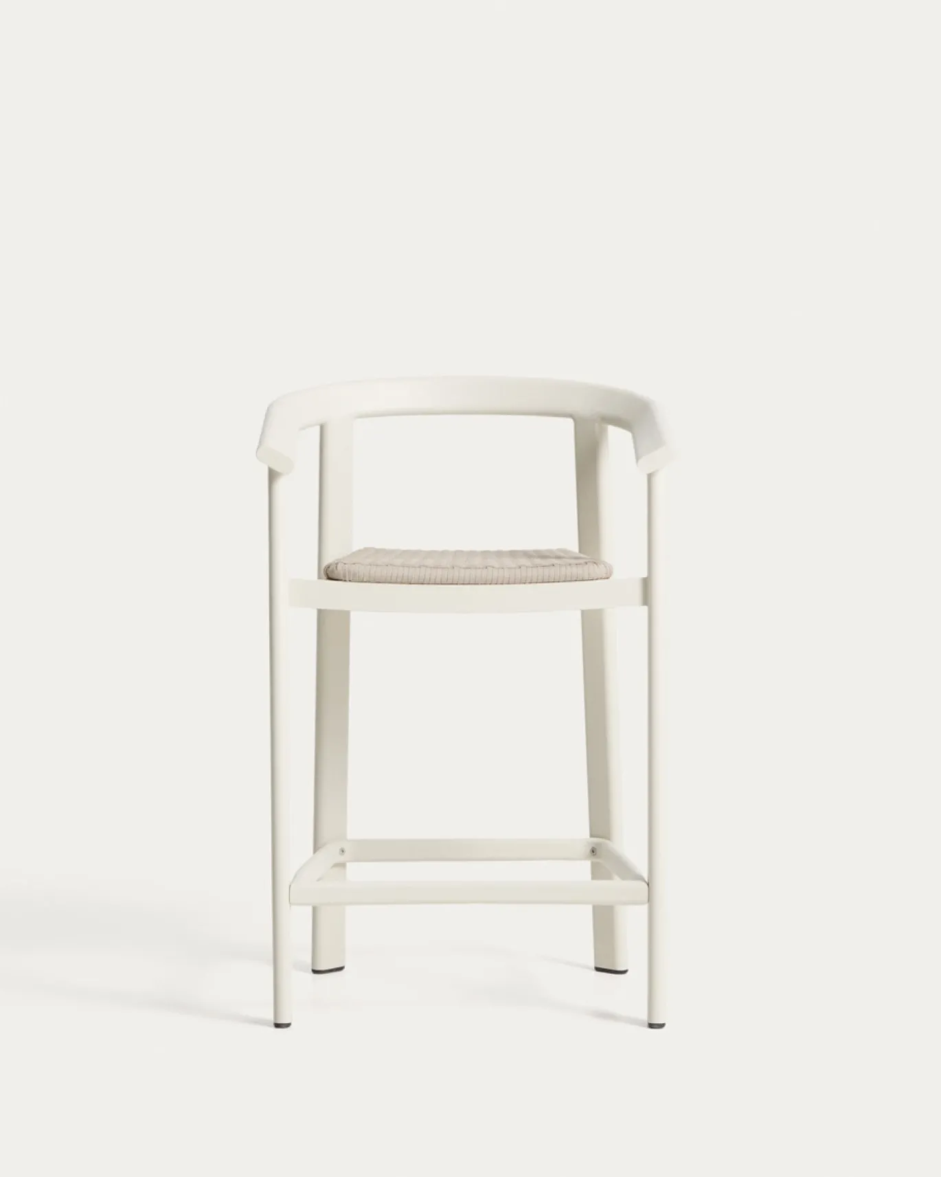 Kave Home Barstoel Erice Aluminium/Touw Beige