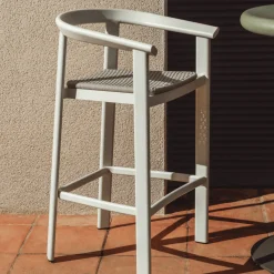 Kave Home Barstoel Erice Aluminium/Touw Beige