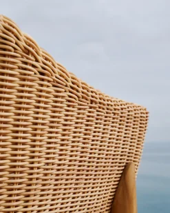 Kave Home Barstoel Galea Teakhout en Rotan 65cm
