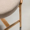 Kave Home Barstoel Granite Beige Chenille En Essenhout Naturel 65cm