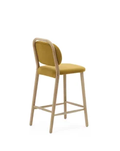 Kave Home Barstoel Helda Chenille Mosterd