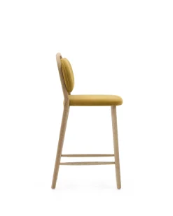 Kave Home Barstoel Helda Chenille Mosterd