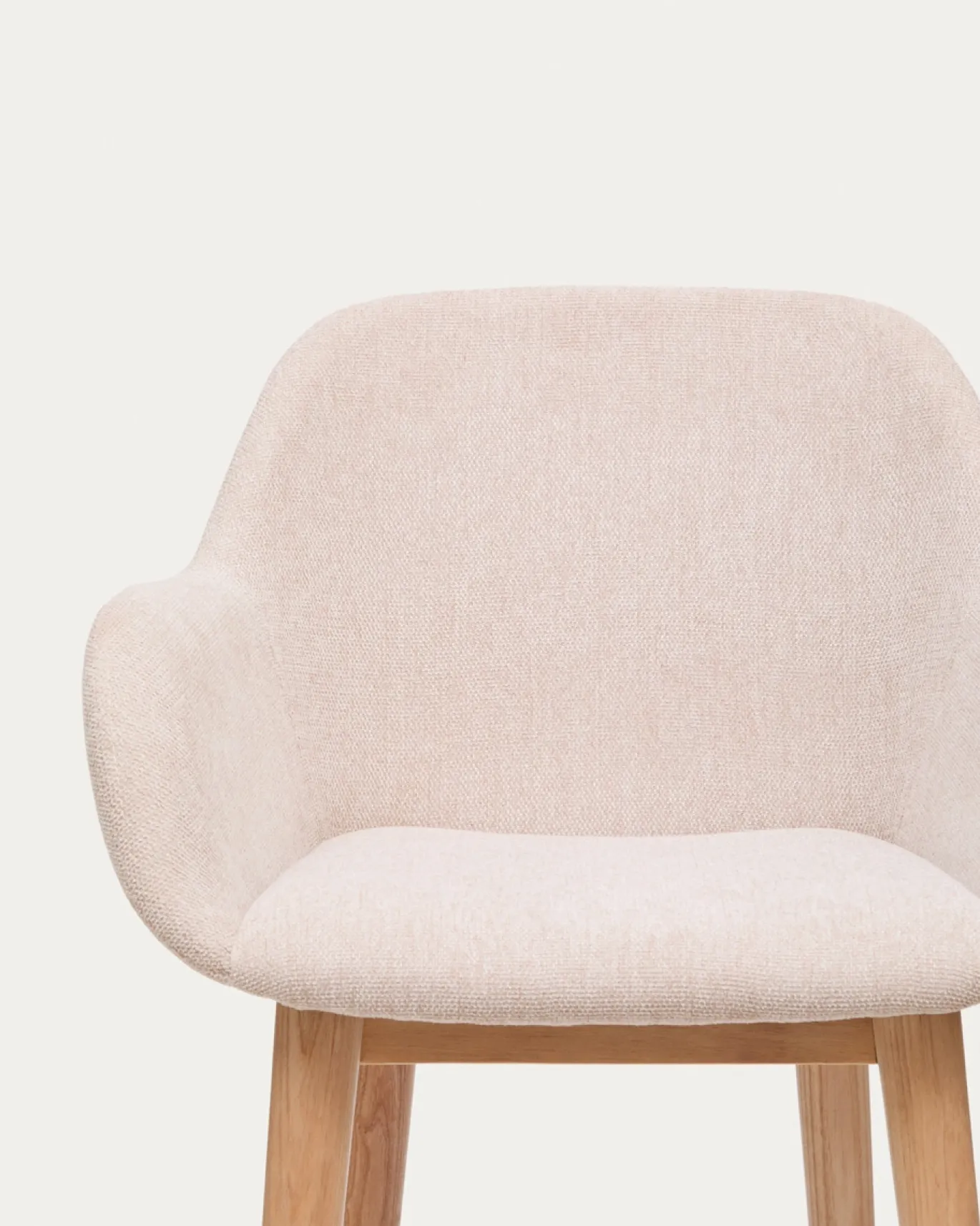 Kave Home Barstoel Konna Beige met Essenhouten Poten Licht 65cm