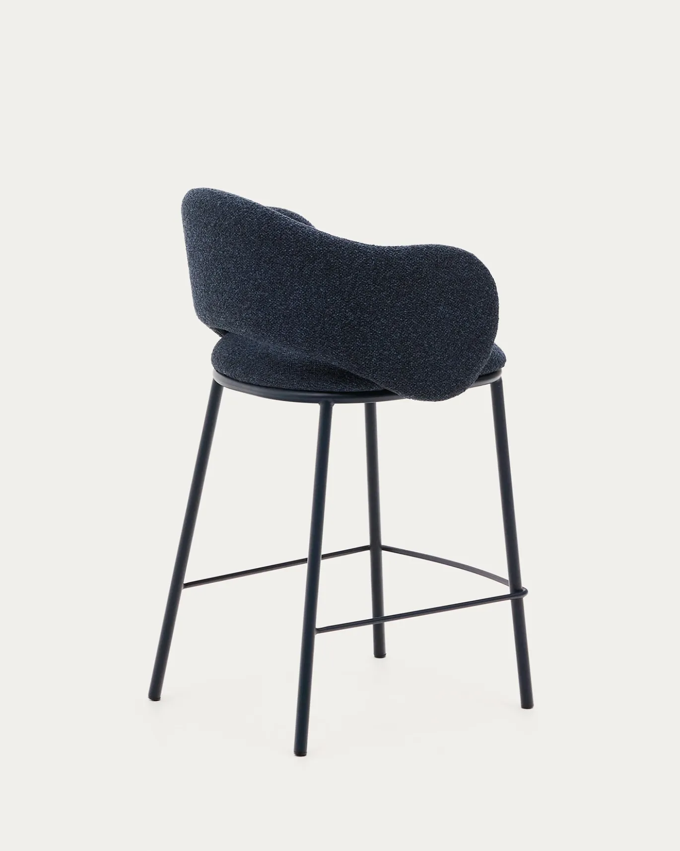 Kave Home Barstoel Maina Blauw Chenille 65cm