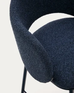Kave Home Barstoel Maina Blauw Chenille 65cm