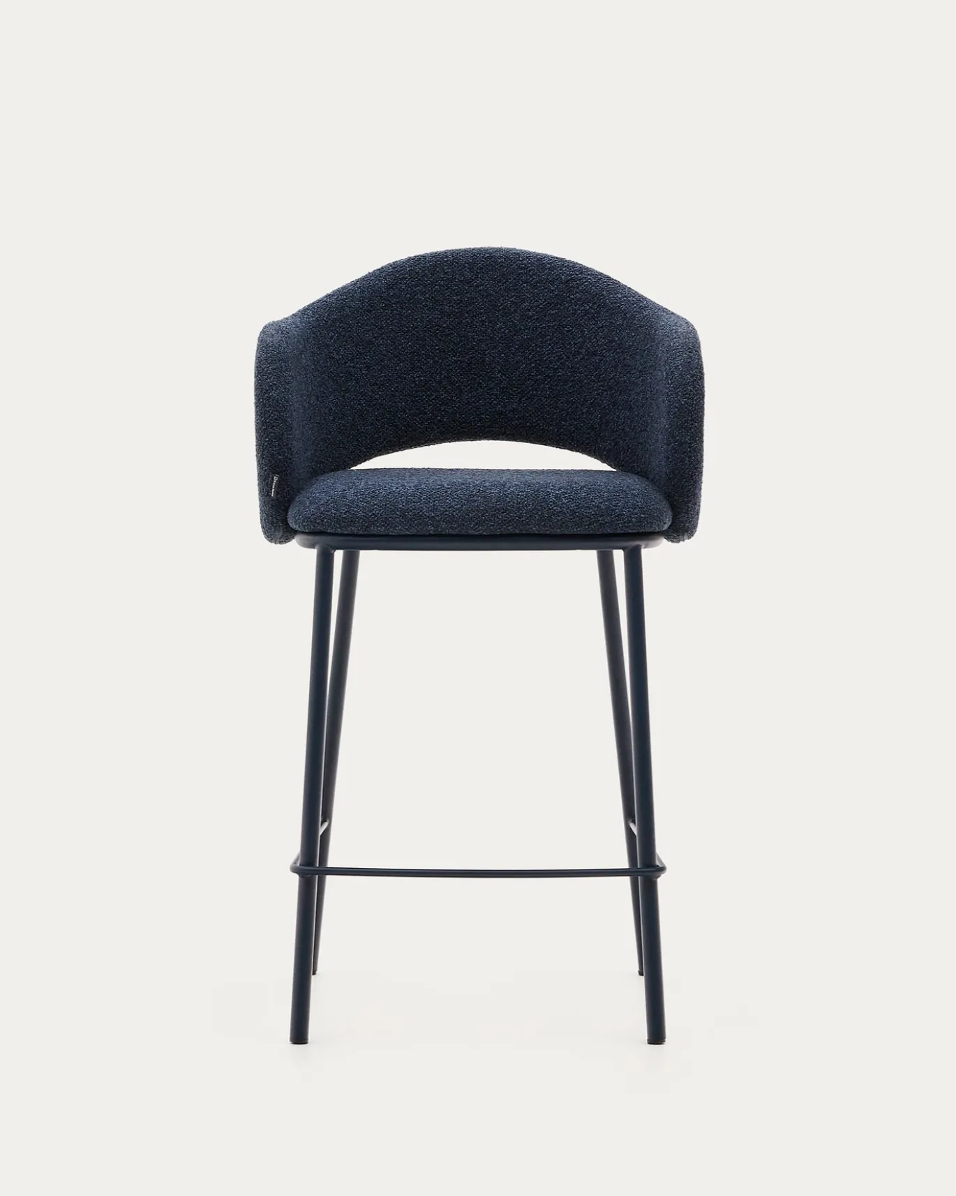 Kave Home Barstoel Maina Blauw Chenille 65cm