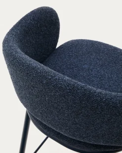 Kave Home Barstoel Maina Blauw Chenille 65cm
