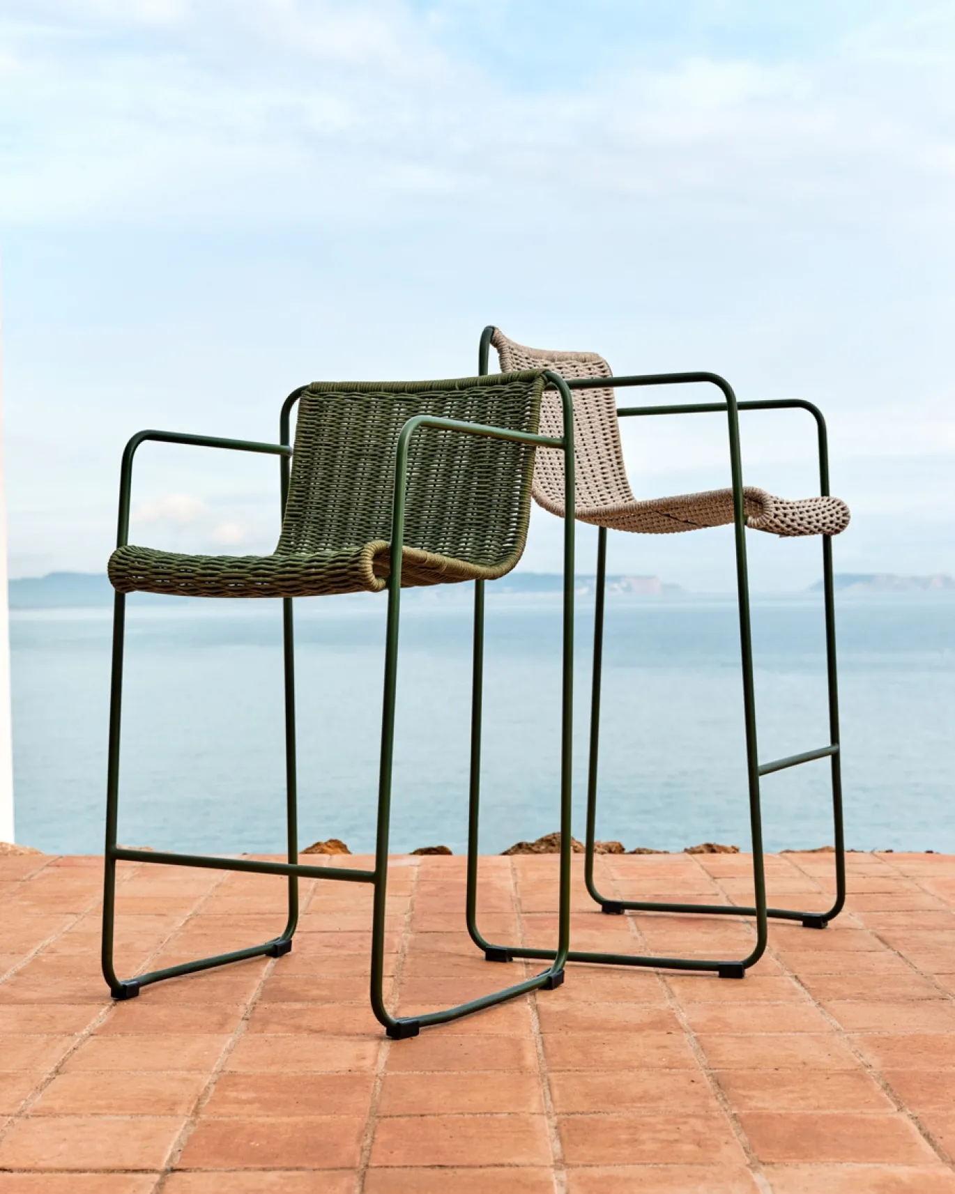 Kave Home Barstoel Maurina Outdoor Grijs/Groen