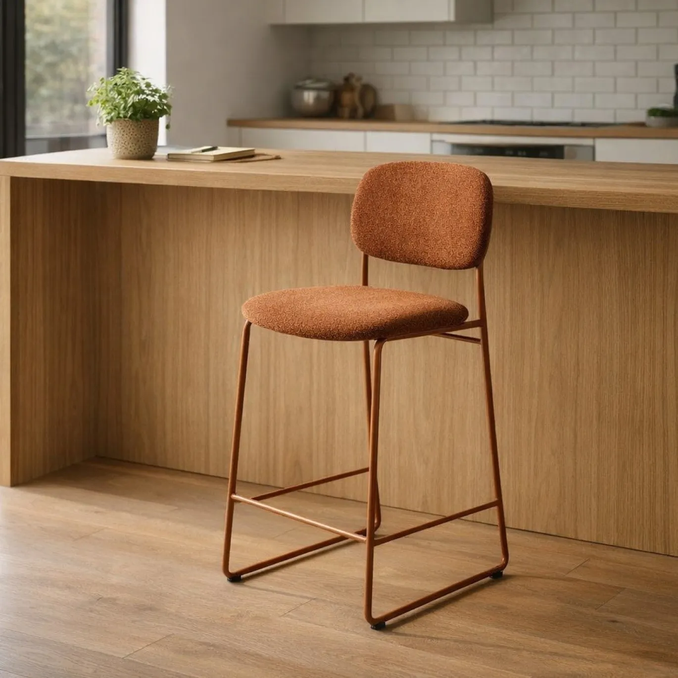 Kave Home Barstoel Meli Chenille Terracotta