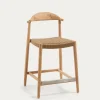 Kave Home Barstoel Nina Massief Naturel Acaciahout Naturel Touw
