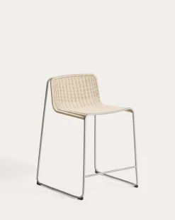 Kave Home Barstoel Tavari Touw RVS Beige