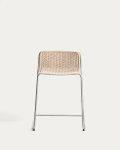 Kave Home Barstoel Tavari Touw RVS Beige